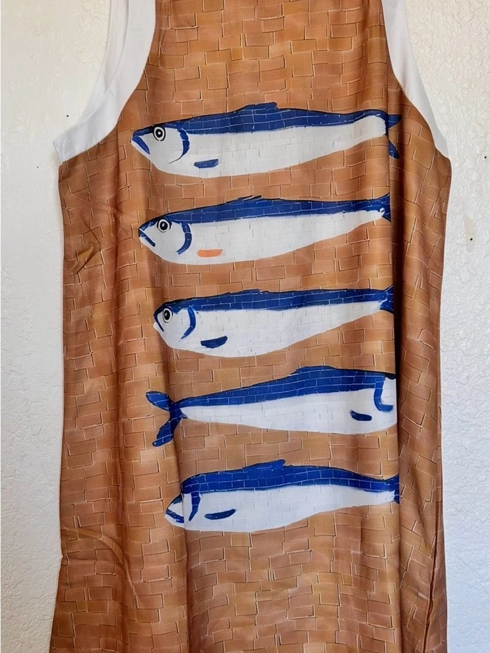 Blue & Brown Fish Print Pet Fish Tank Background Cover